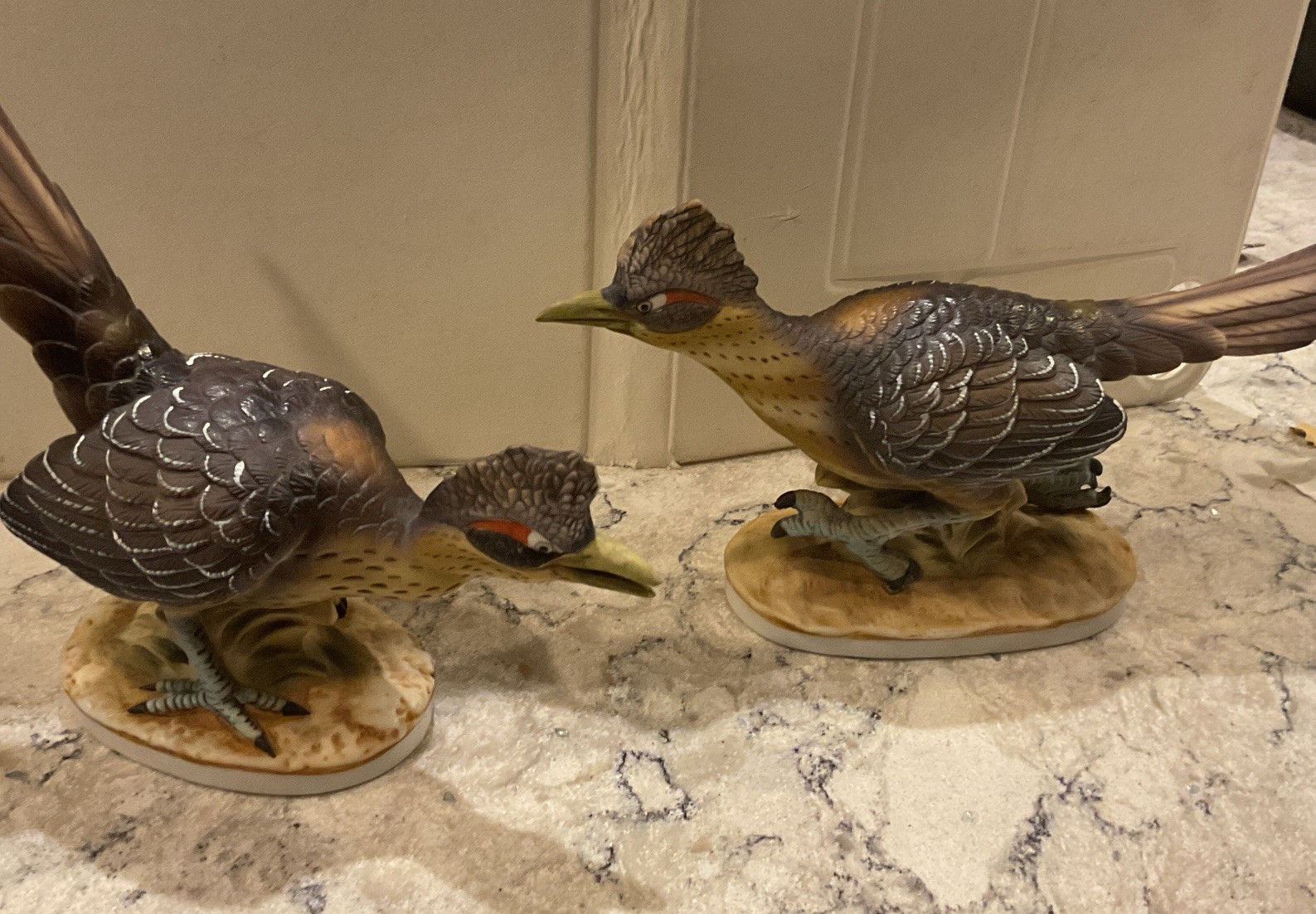 Pair of Porcelain Road Runners /LEFTON China 3209 KW 3209 / Hand Painted / Matte