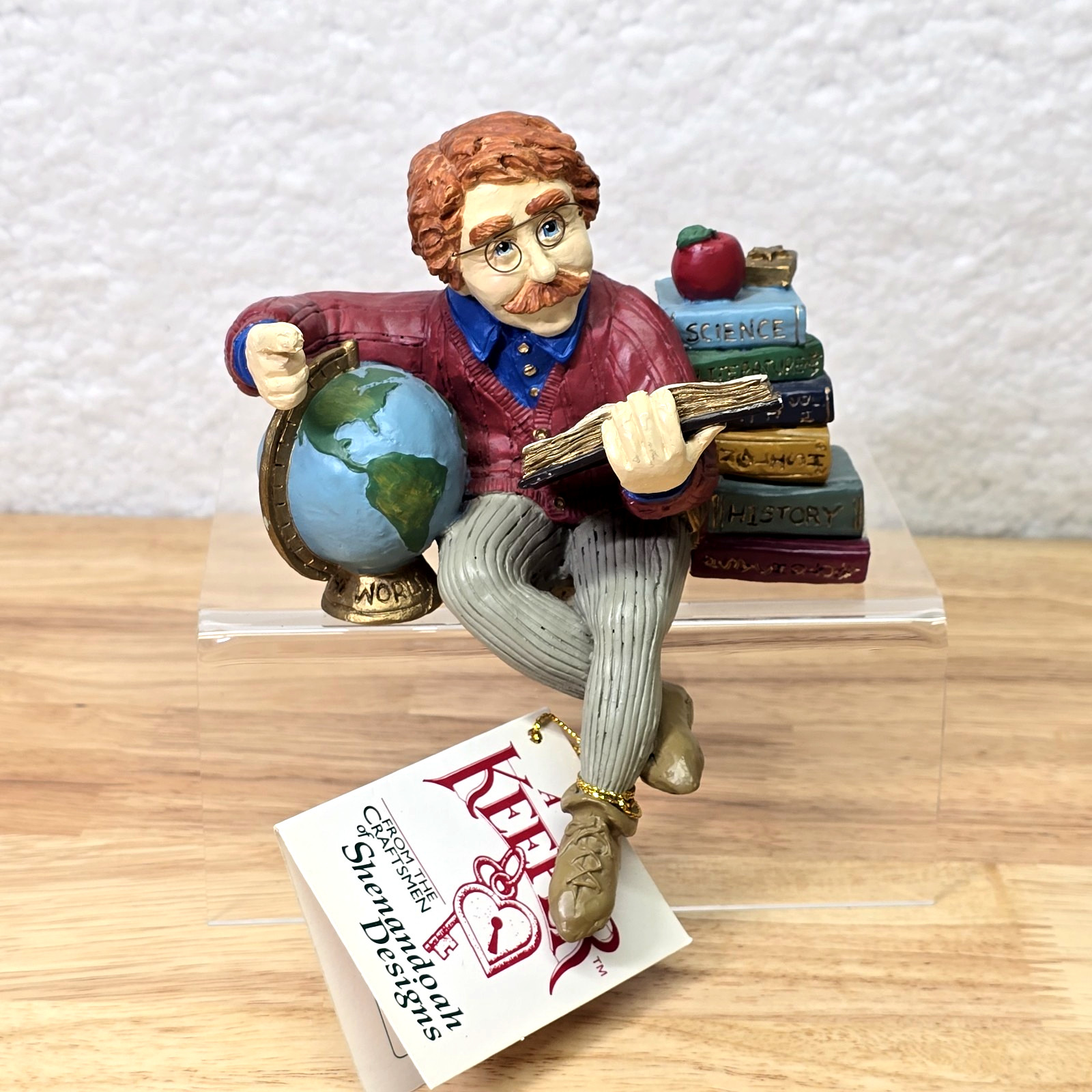 Vintage Shenandoah Designs A Keeper Teacher Figurine with Globe and Books