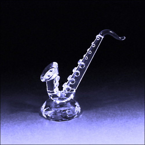 Clear Crystal Saxophone Collectible Figurine