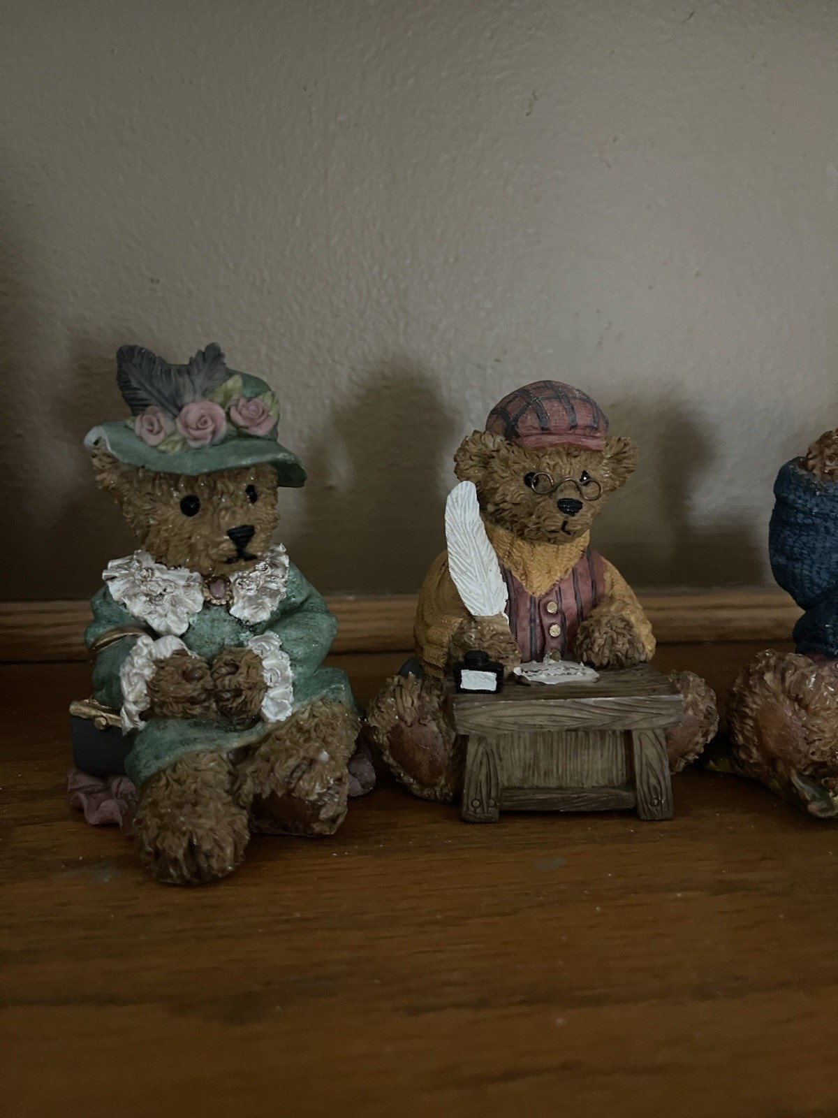 KK Kuddle Korners Collection Cuddle Bears Figurine Set of 3 Vintage 1999