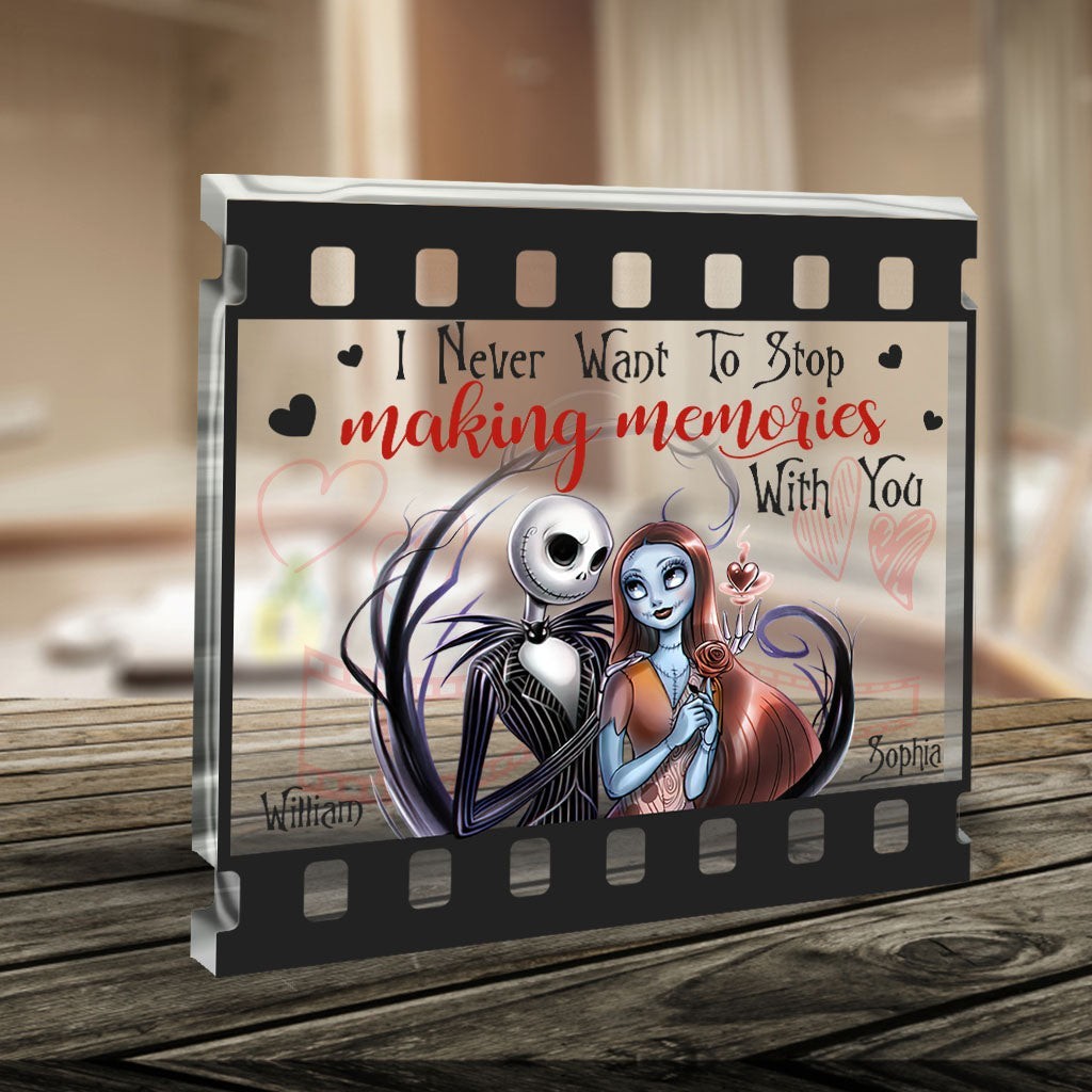 Personalized Jack Sally Nightmares Couple Acrylic Plaque Wooden Block Decor Gift