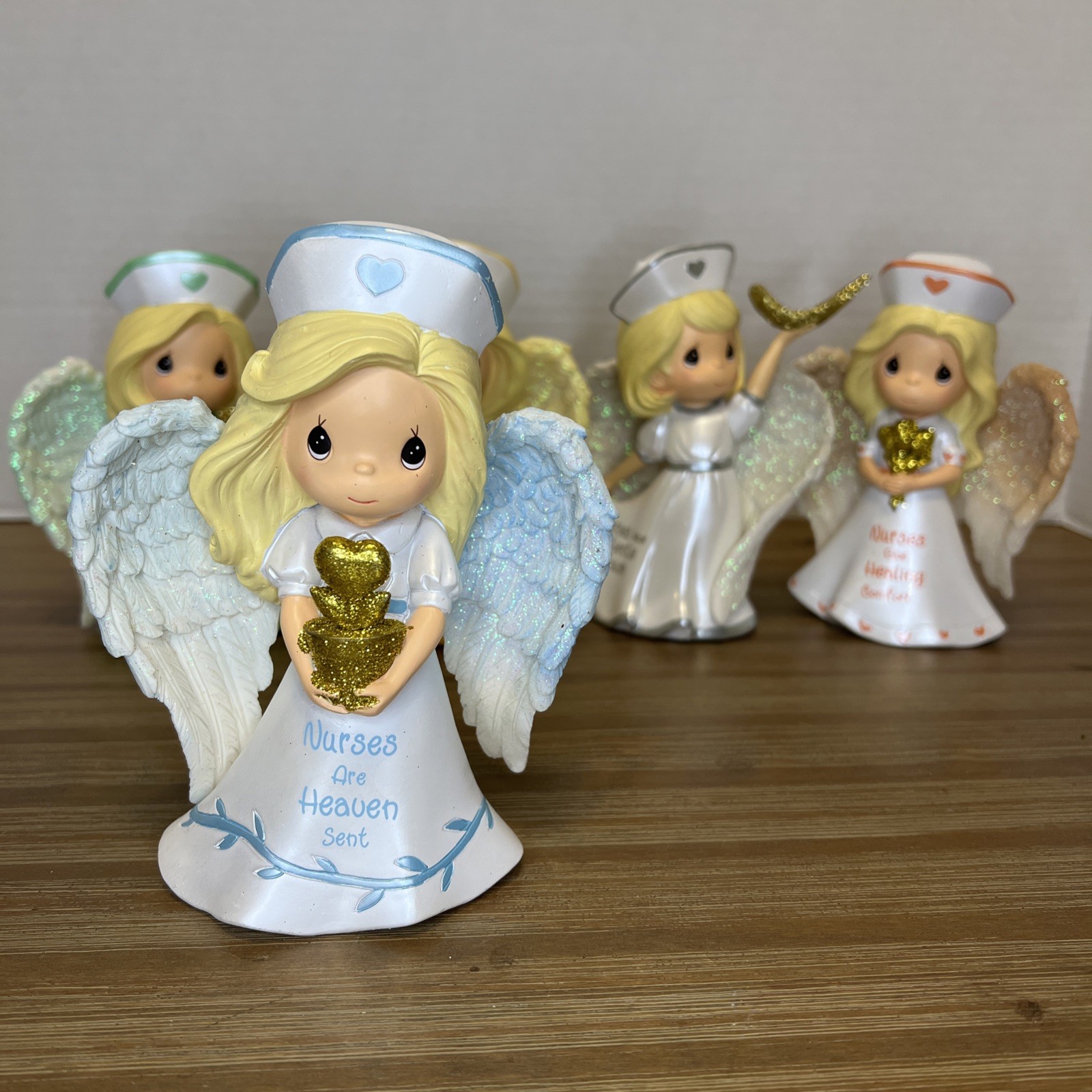 NEW W/COA Precious Moments Nurses are Heaven Sent Collection Lot 5 Nurse Angel