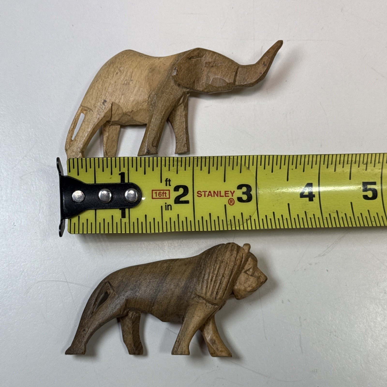Hand Carved Wooden Safari Animals~Made in Kenya Various Small Sizes – lot Of 5