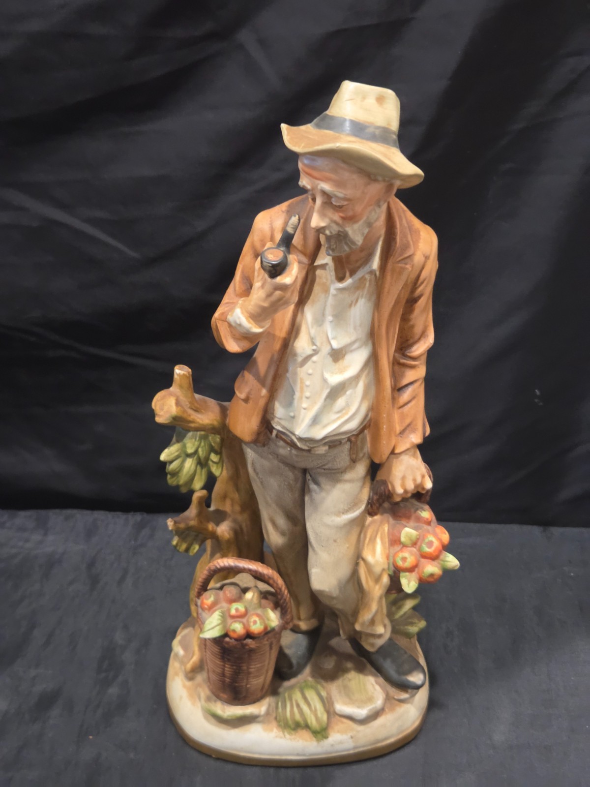 Vintage Pair of Homco Farmers Harvest 13″ Porcelain Figures