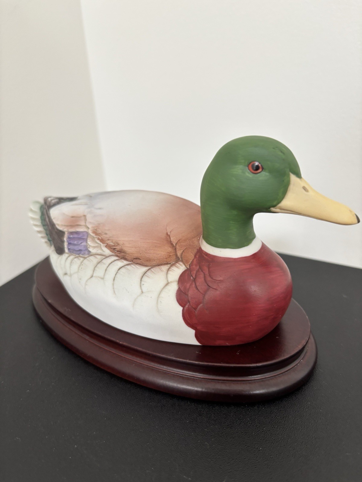 Andrea By Sadek, Vintage 1983 Mallard Duck Figurine Collectible 6735 With Stand.