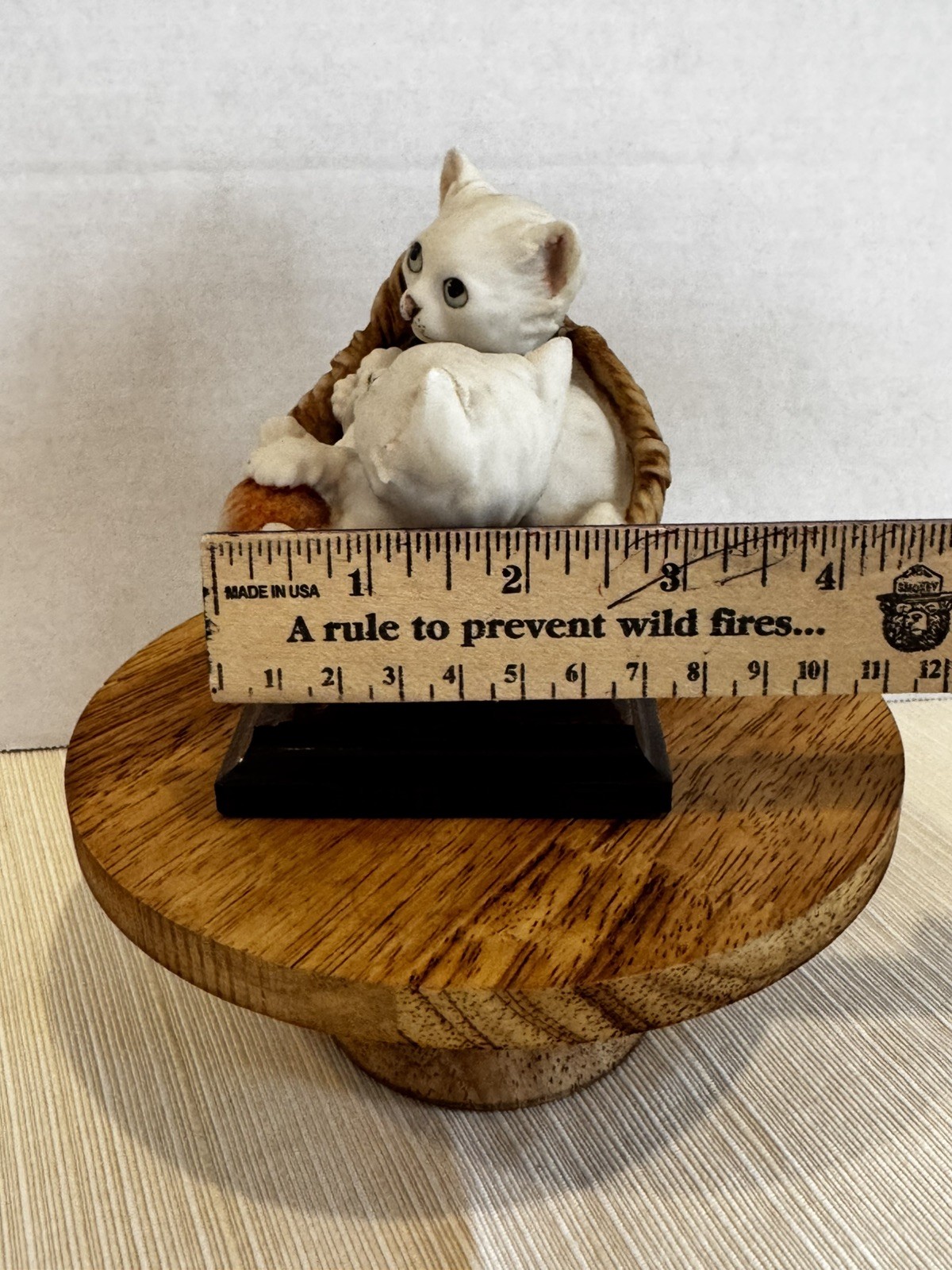 Vintage Giuseppe Armani Florence Italy Figurine Sculptures Kitten In The Basket