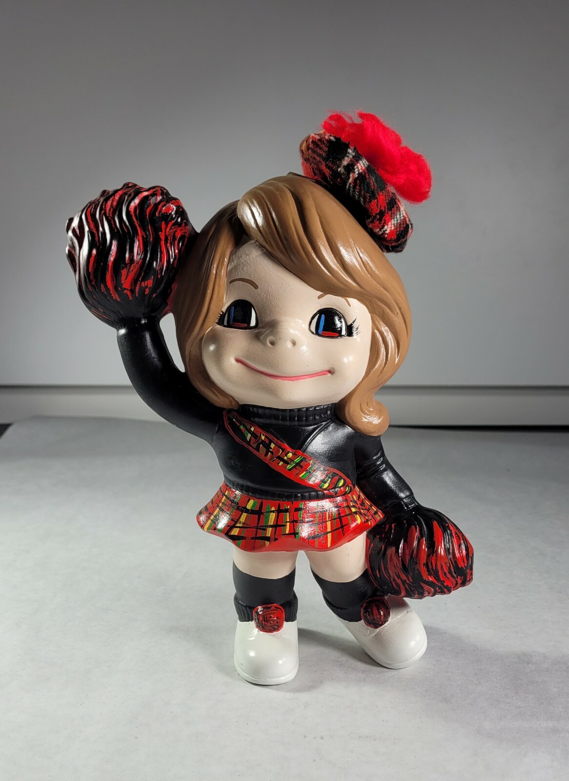 1970’s Vintage Ceramic Atlanta Mold Cheerleader No Chips Red Back