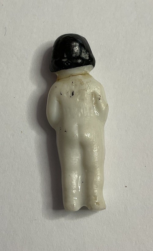 Antique Frozen Charlotte Doll Bisque Ceramic Tiny Doll 1-3/8″ High, Repaired