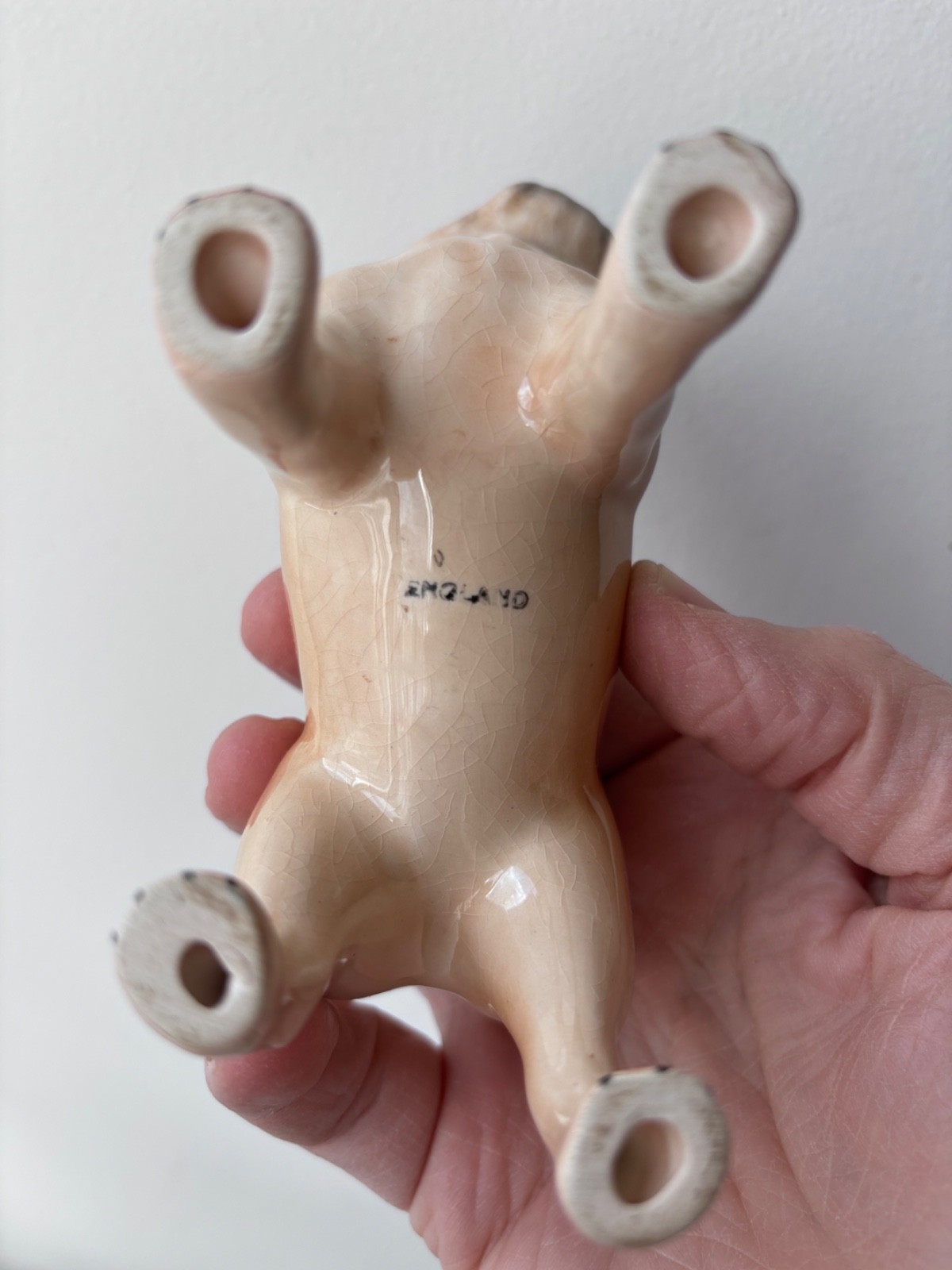 Vintage Porcelain Pug Figurine 5″ x 4.5″ Made in England