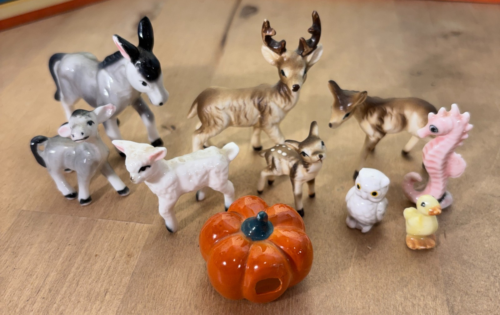Lot Bridge Bone China Miniature Figurines, Nursery Rhyme Animals Tallest 2.5″h