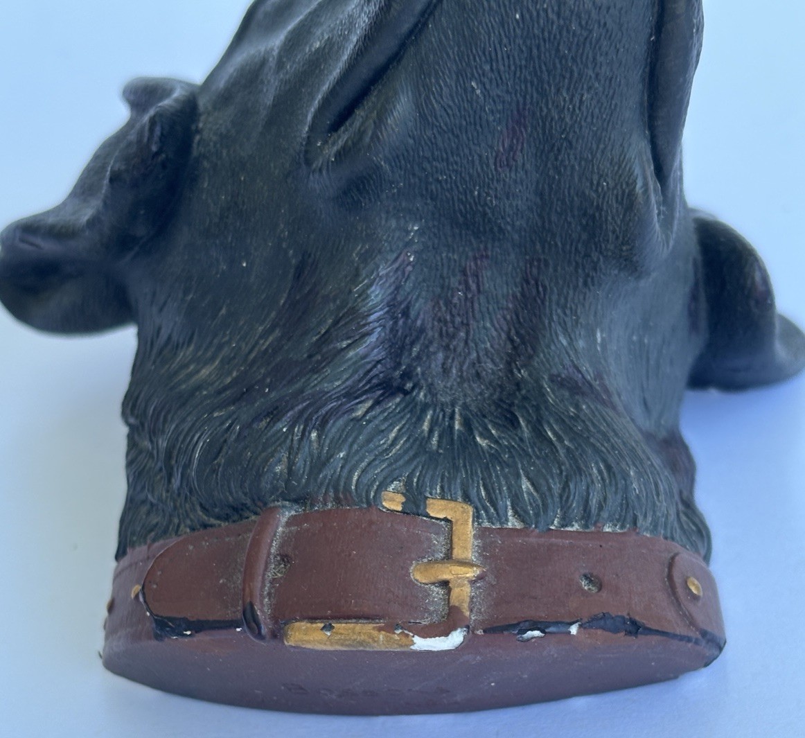 Bosson’s Black Lab Chalkware Head England 4 X 3.5 X 4″ 3D Wall Art Dog Bust