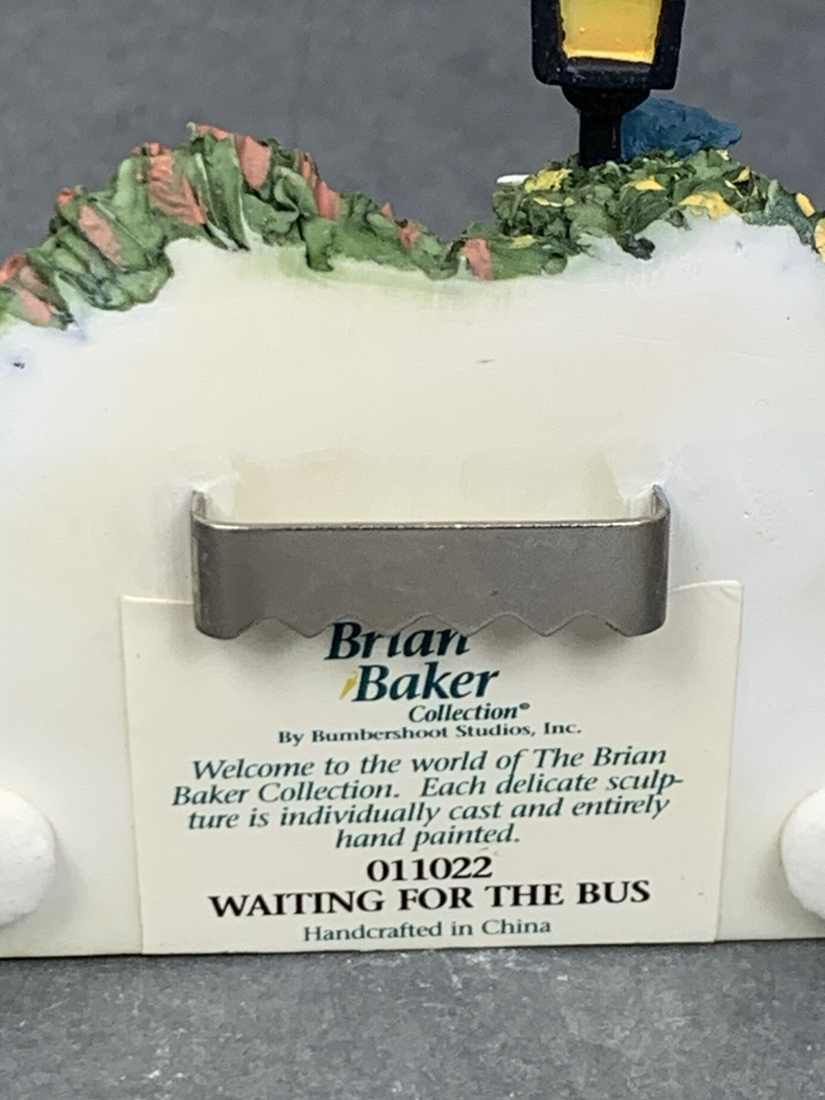 Brian Baker Waiting for the Bus Figurine / Wall Plaque Mailbox Cat & Dog #011022