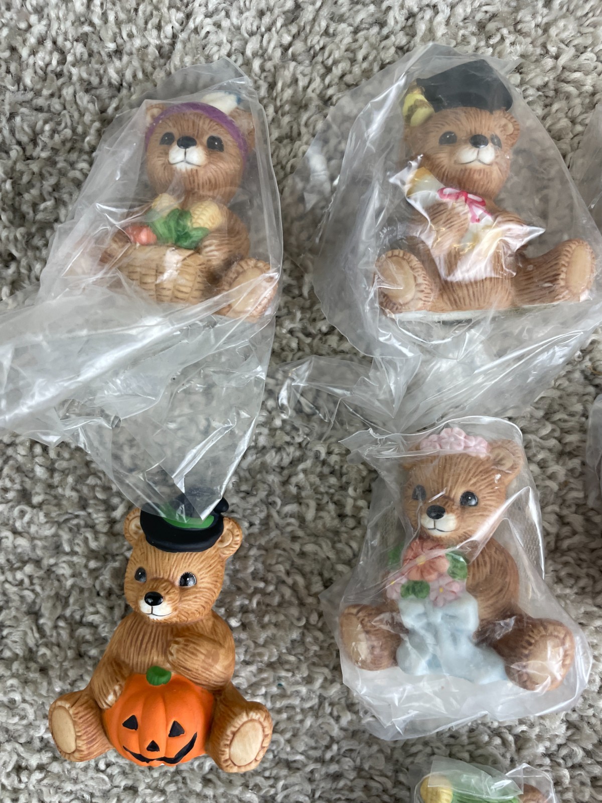 Lot of 11 Homco Bears Holiday Seasonal Calendar Ceramic #1413