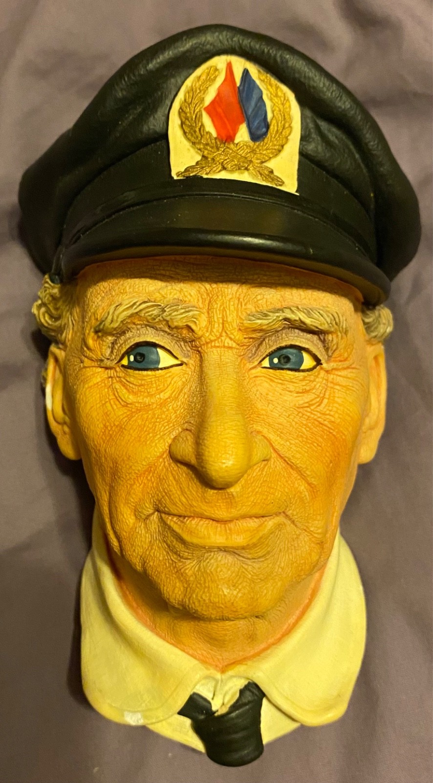 Vintage Retired Bosson’s England Chalkware Sea Captain Head Bust 1972 5.5 inches