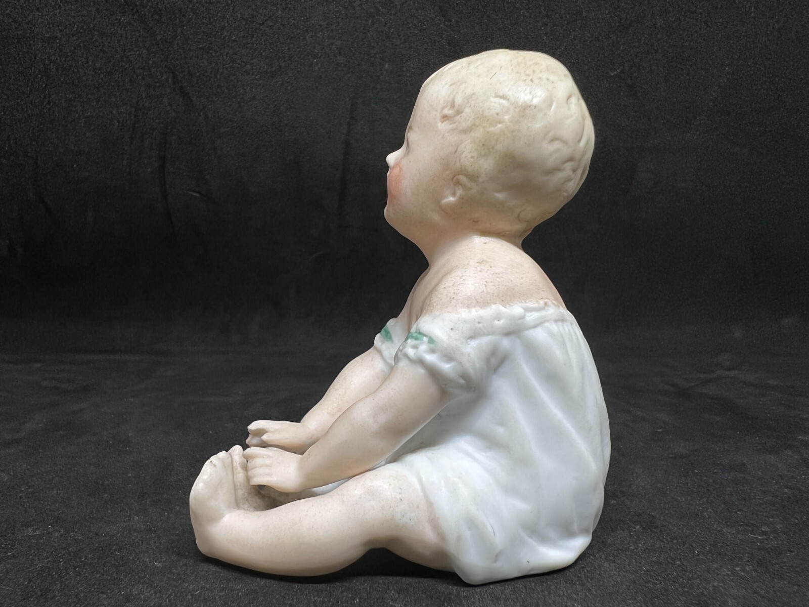 Gebruder Heubach-German Porcelain Bisque-Sitting Piano Baby 3″ #1
