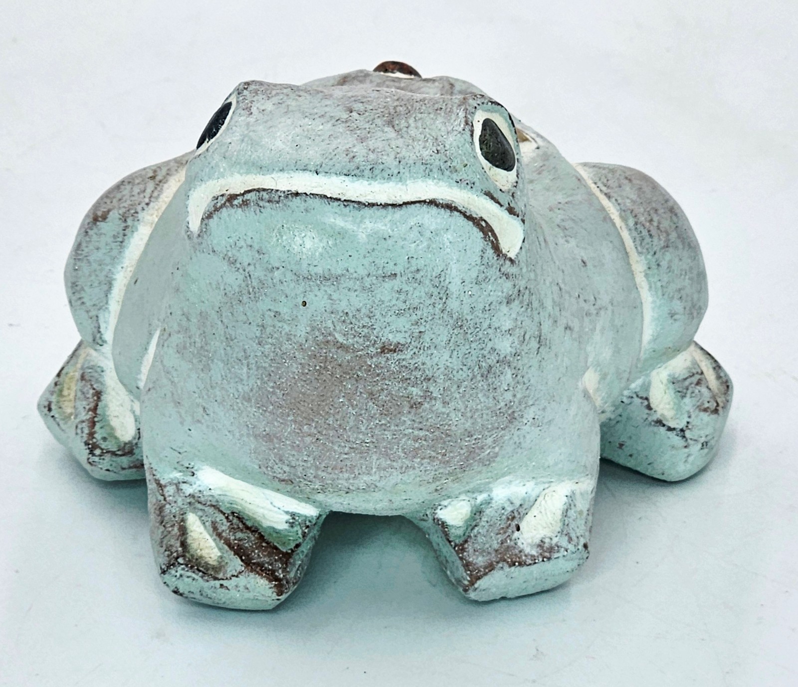 Isabel Bloom Frog Figurine Gray Concrete Stones on Back