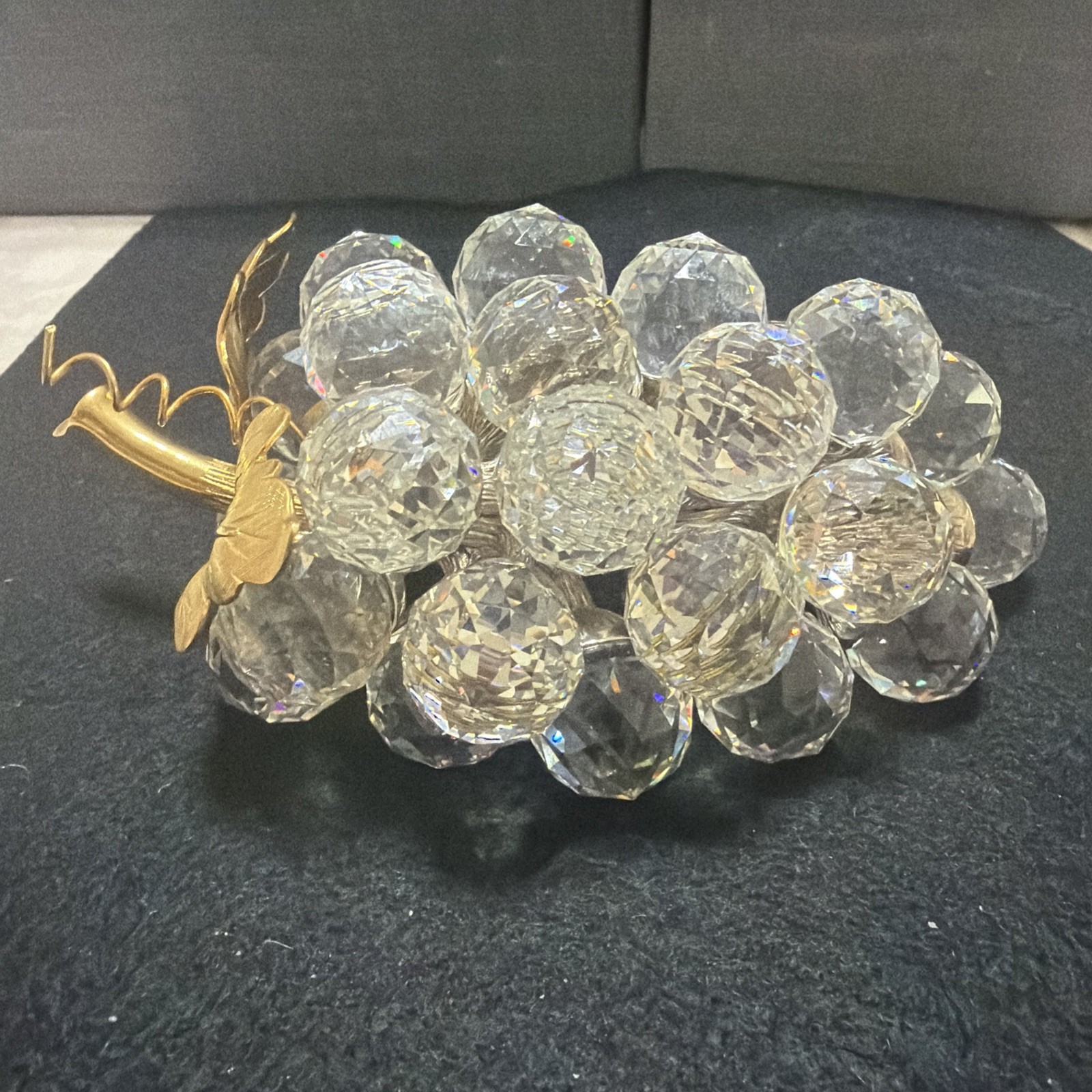 SWAROVSKI Crystal Sparkling Fruit Collection 29 Grapes Gold Leaf Stem *EXC!