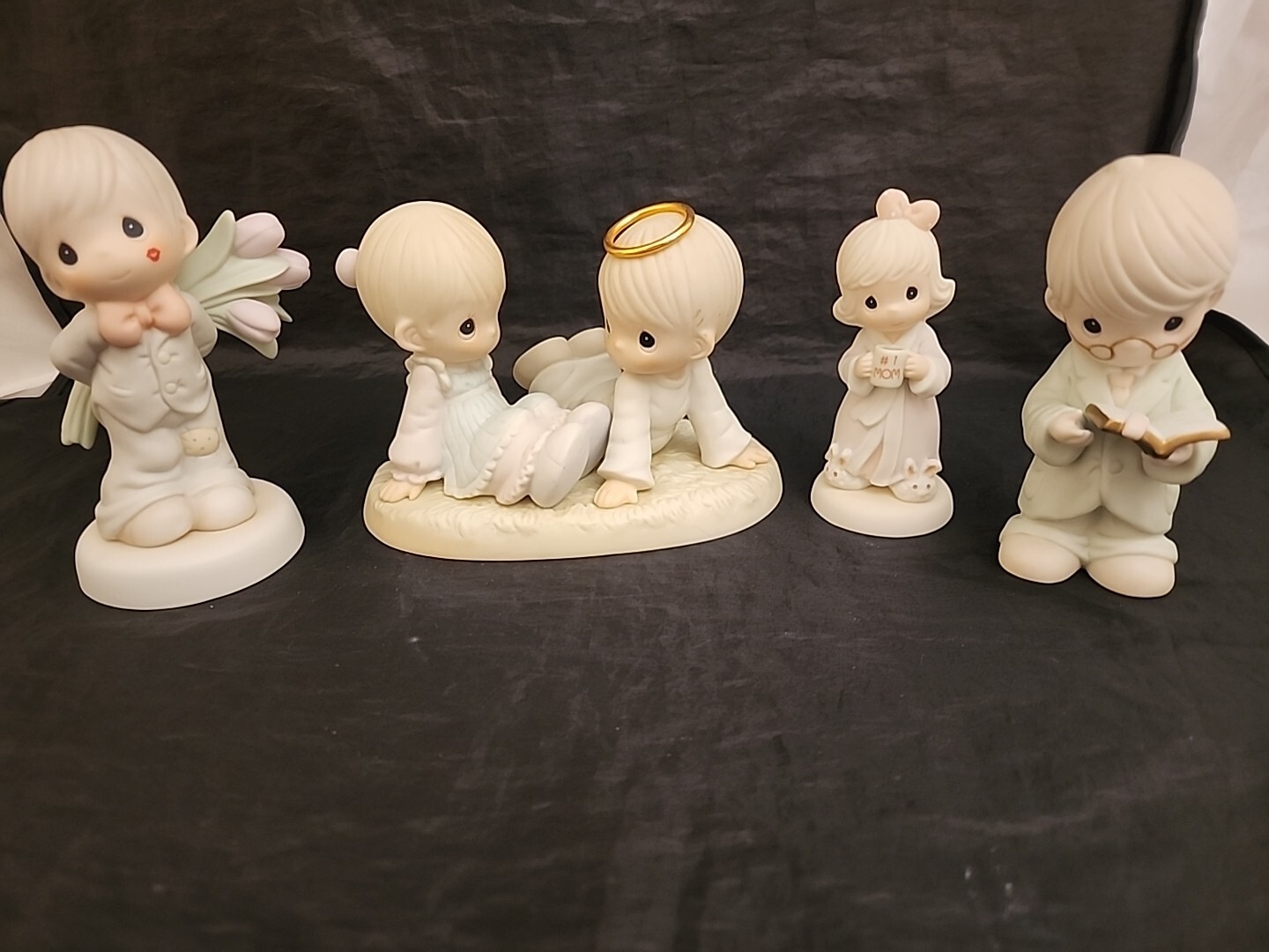 4 Vtg Lot PRECIOUS MOMENTS 1996-98 #1 Mom-Heaven Sent You-“Tu-Lips”-Boy Preacher
