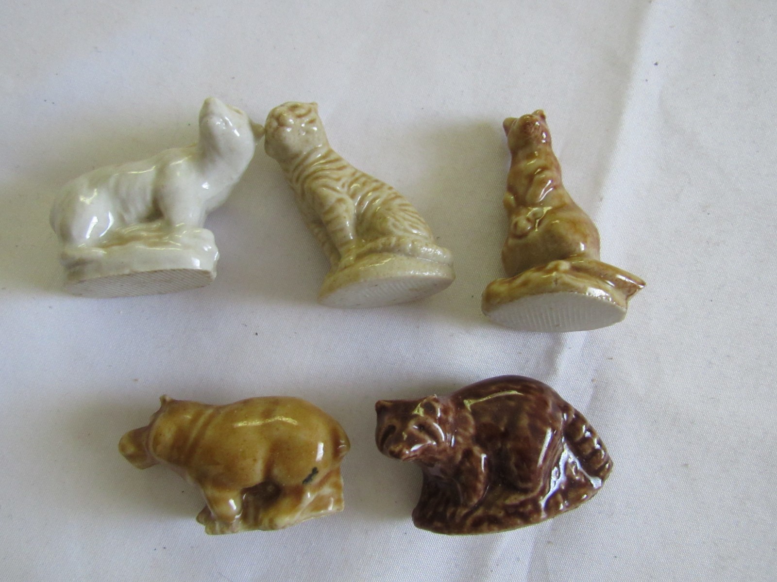 Lot of 5 Vintage Tetley Tea Premium Animal Match Strikers Hippo Tiger Raccoon