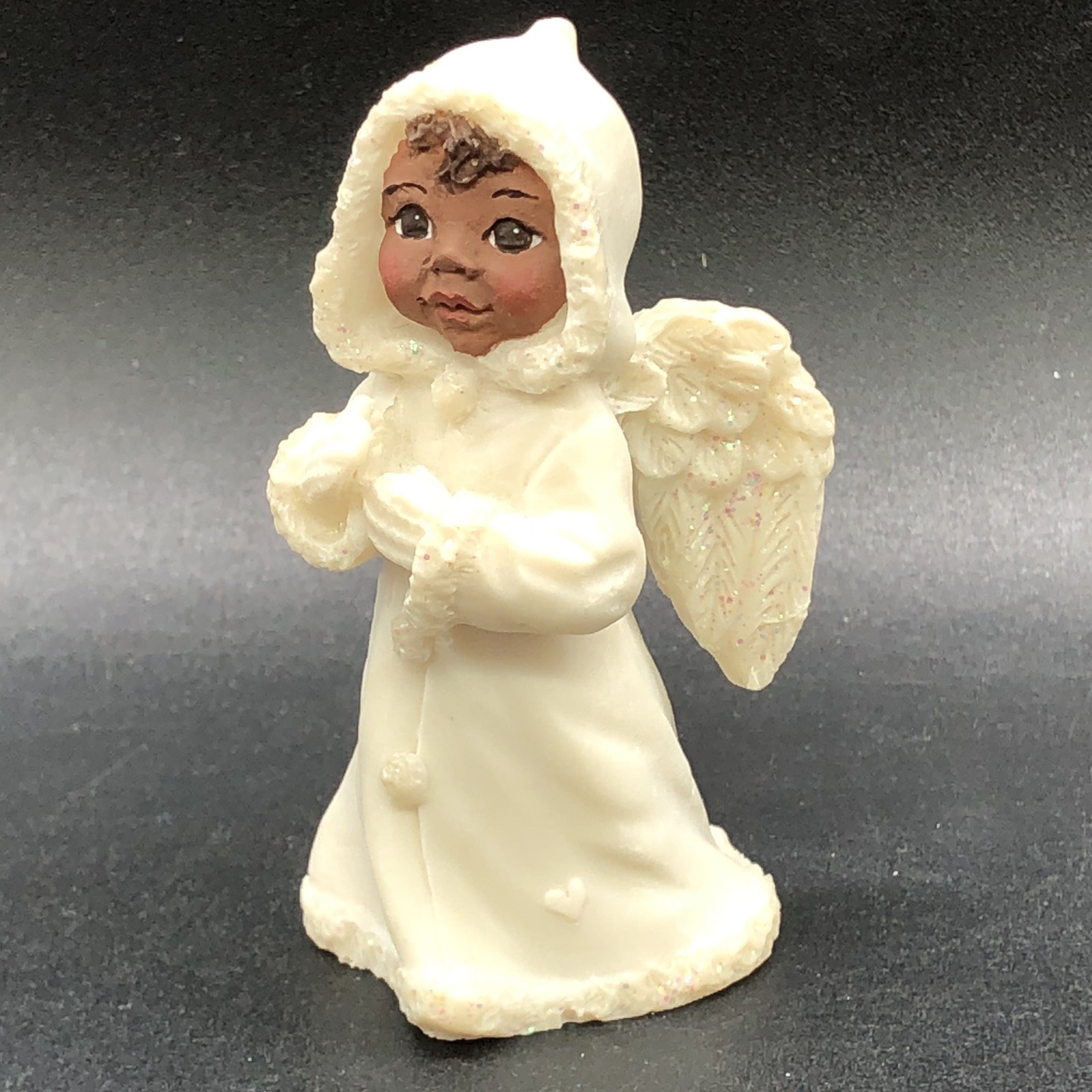 Vtg Sarah’s Attic Snow Crystal African American Girl Angel 3″ T 1997 USA RARE