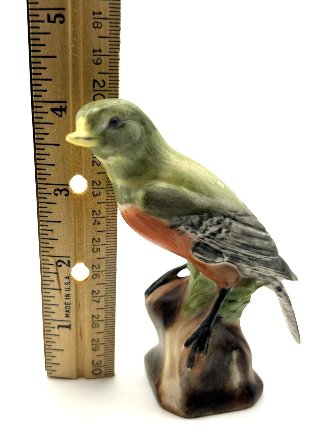 Vintage Standing Bird Hand Painted Porcelain Figurine Signed Maker Unknown