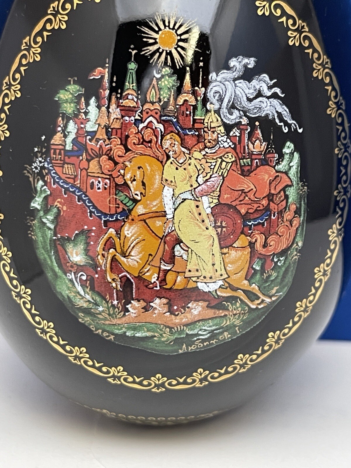 RUSSIAN FAIRY TAIL PORCELAIN EGG SIGNED NUMBERED & SMALL UNMARKED EGG