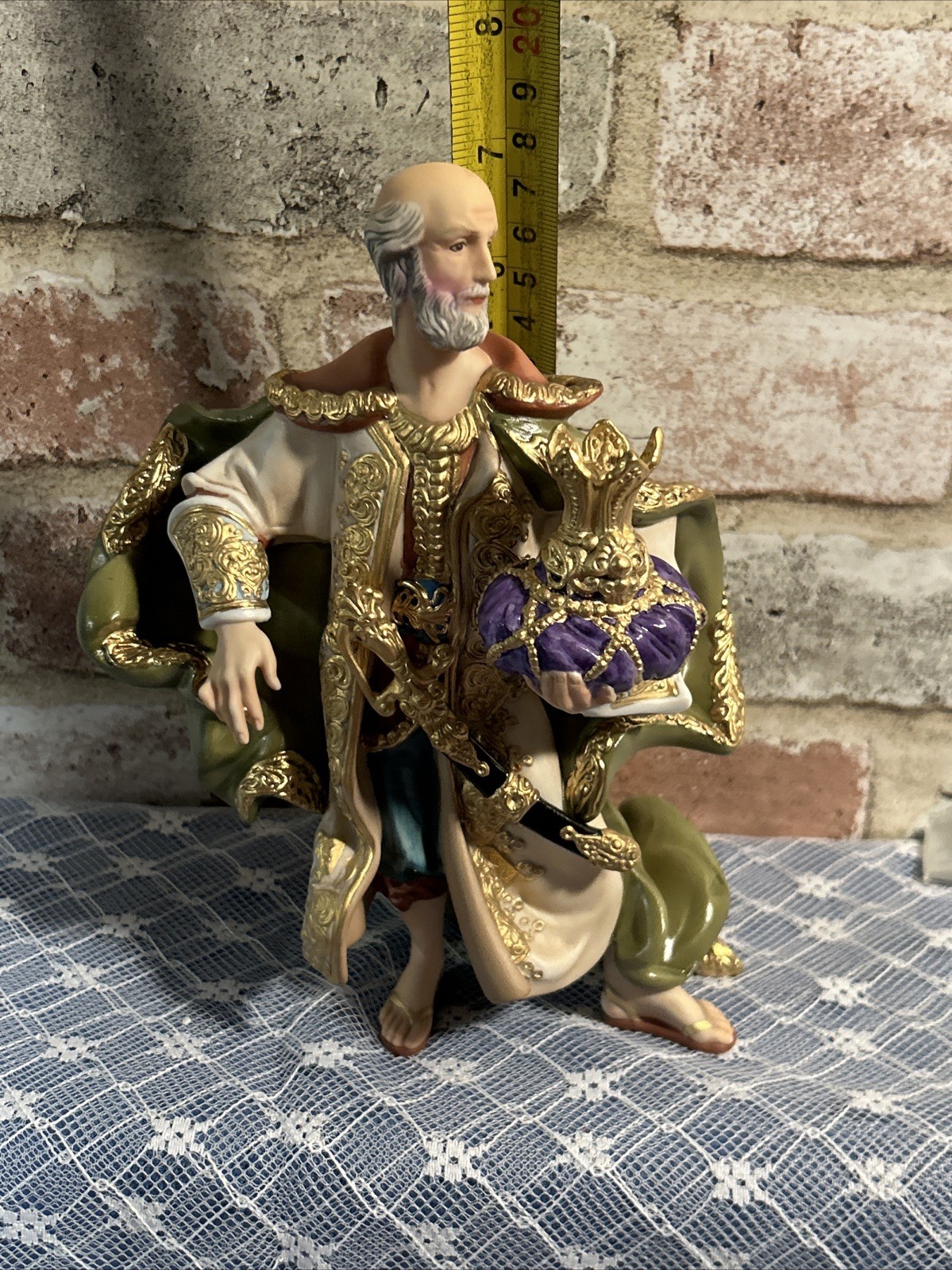 Franklin Mint MELCHIOR The Vatican Nativity Scene Porcelain Figurine~NWOB