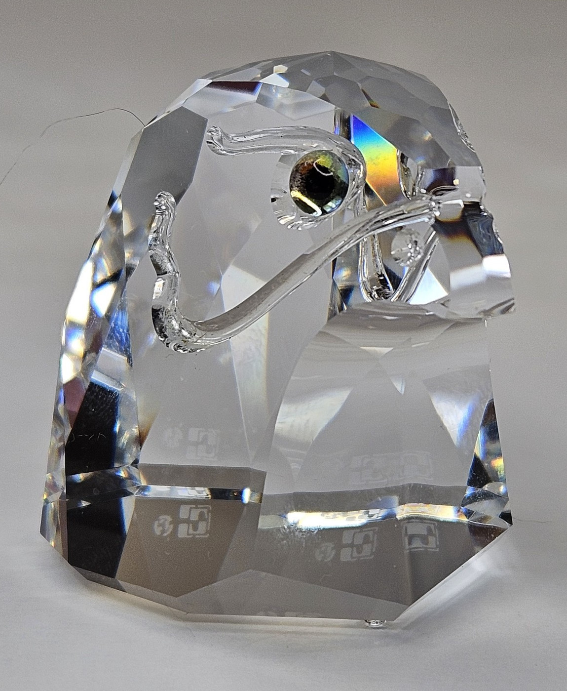 Swarovski Crystal Falcon Head Bust Figurine 1 3/4″ NM