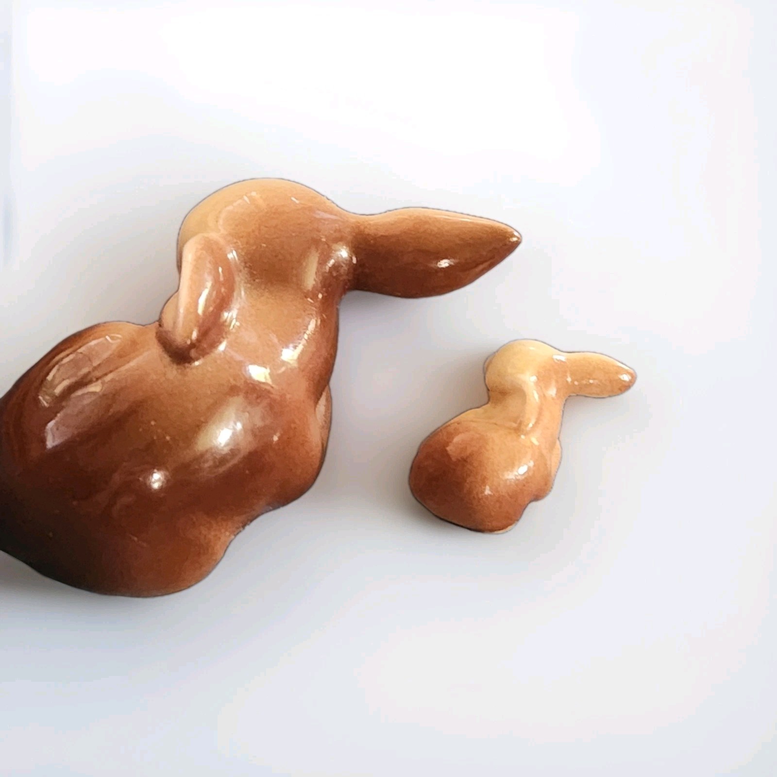 Vintage Miniature Sleeping Fawn / Baby Deer Figurine Set (2 Pieces)