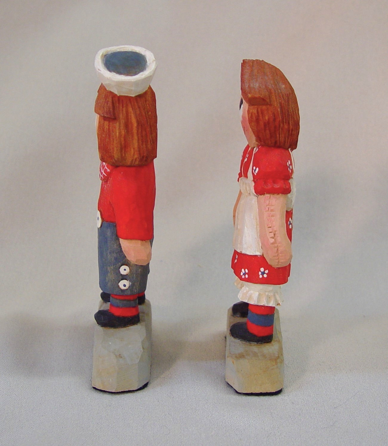 Raggedy Ann and Andy Original Caricature Woodcarvings by Harold Turpin