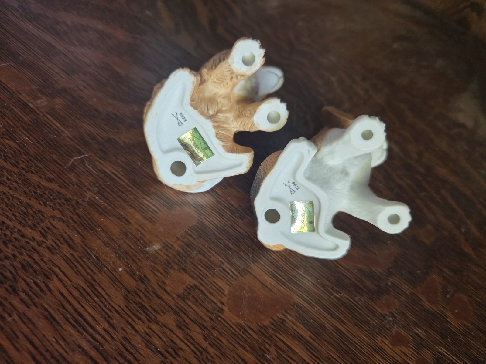 Homco Dog Figurines Beagle & Red Heeler Cattle Ceramic Puppies 8828 Vintage
