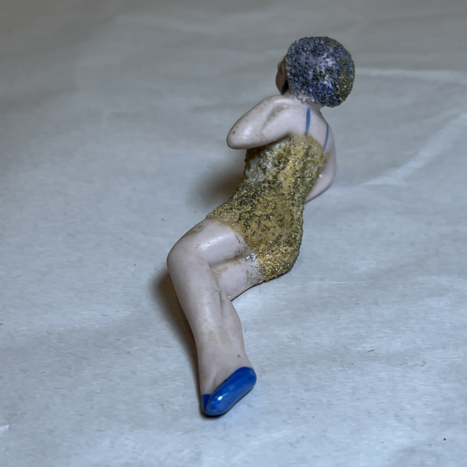ANTIQUE ART DECO GERMAN BISQUE BATHING BEAUTY NUDE FIGURINE Vtg 5684 Textured