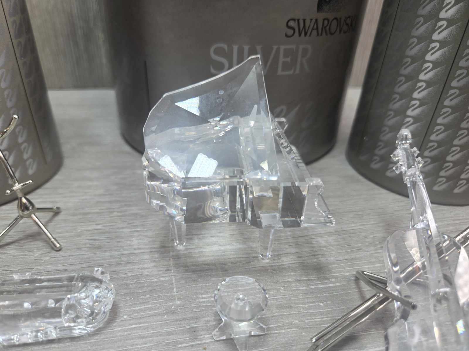 Swarovski Crystal Grand Piano Stool 174506 Musical Instrument Lot Violin, Saxoph