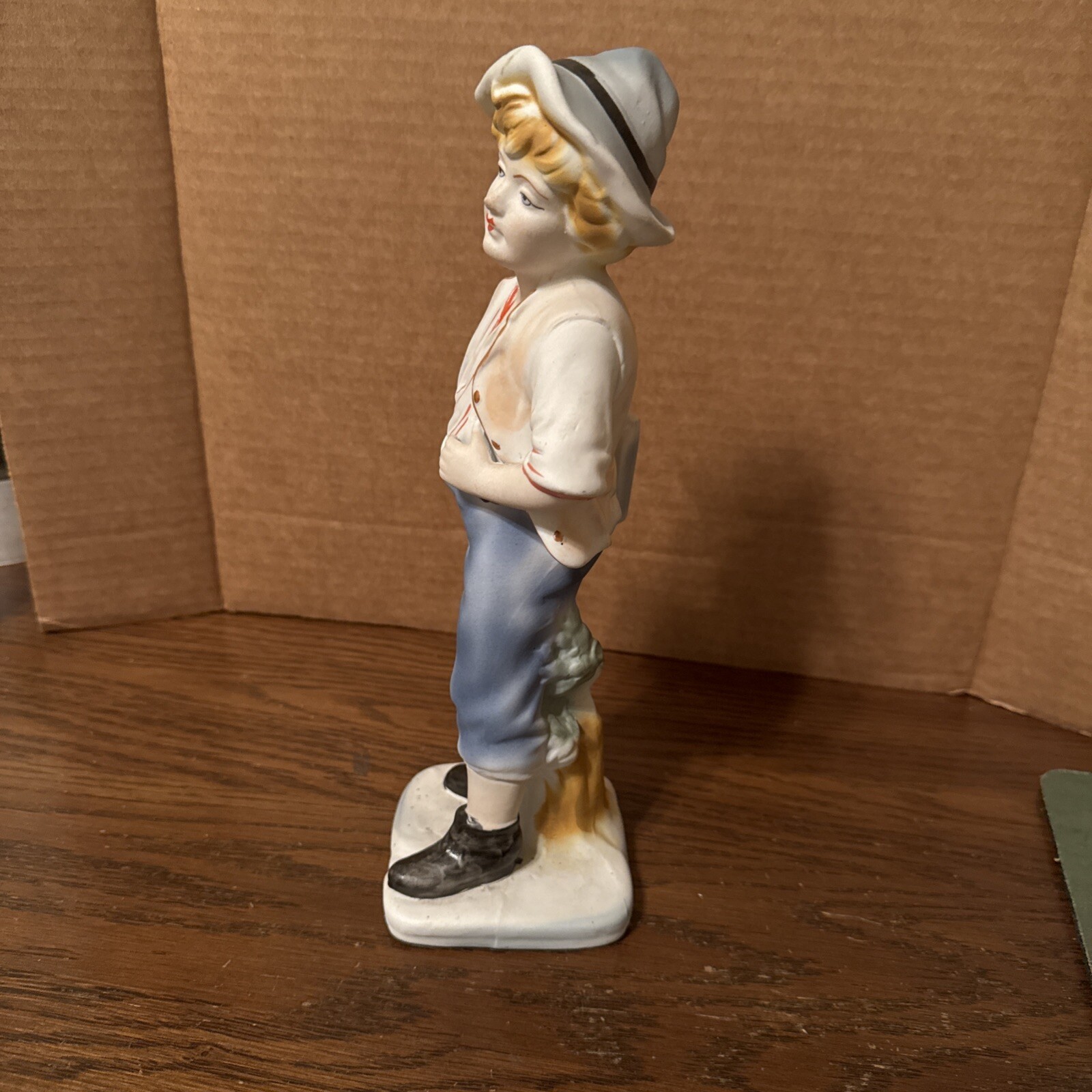 ARPO Made in Romania Boy Bisque Biscuit Porcelain Hand-Painted Vintage Figurine