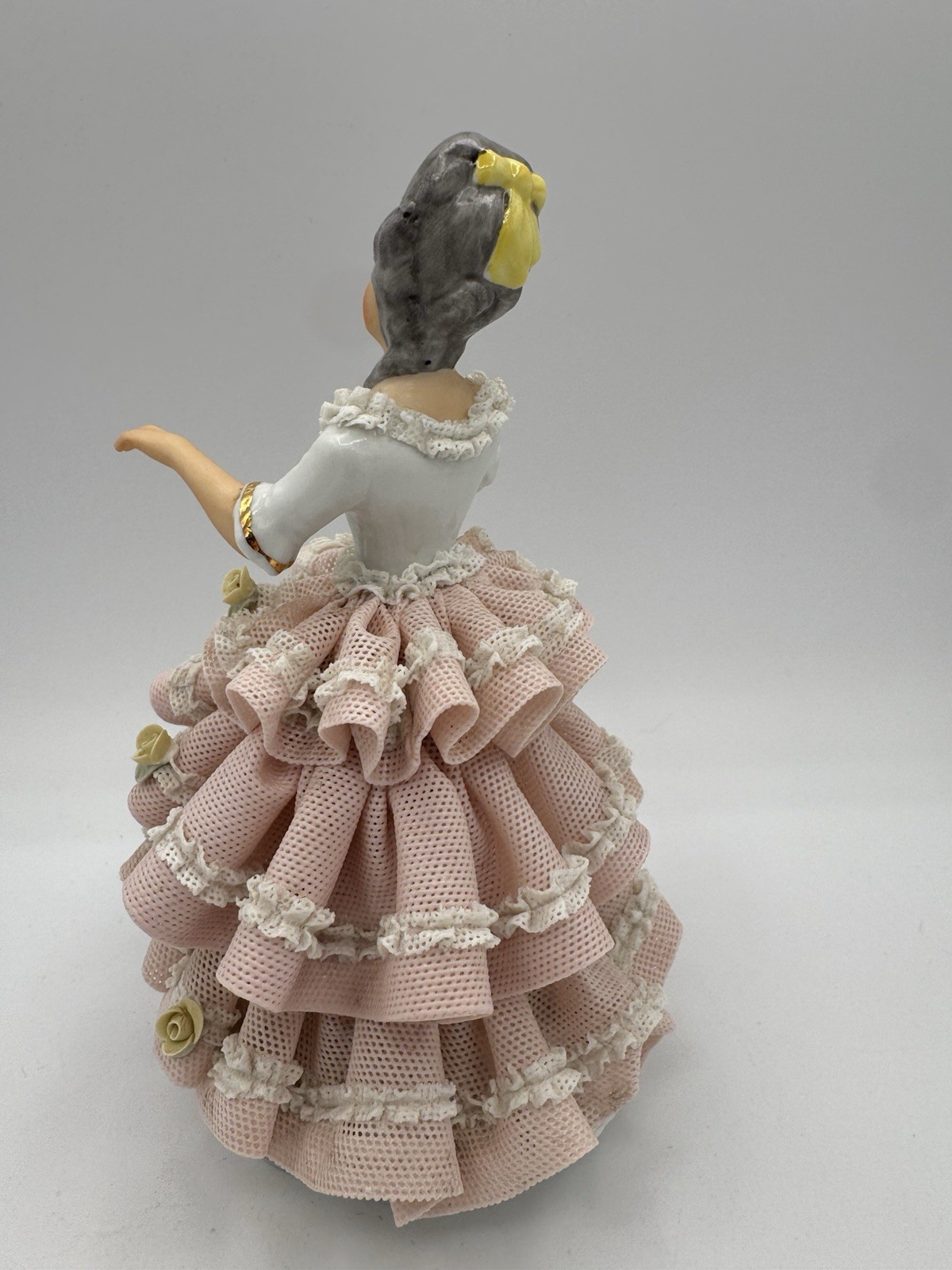 Vintage Dresden Lace Porcelain Marie Antionette Figurine Germany Cond. Issue