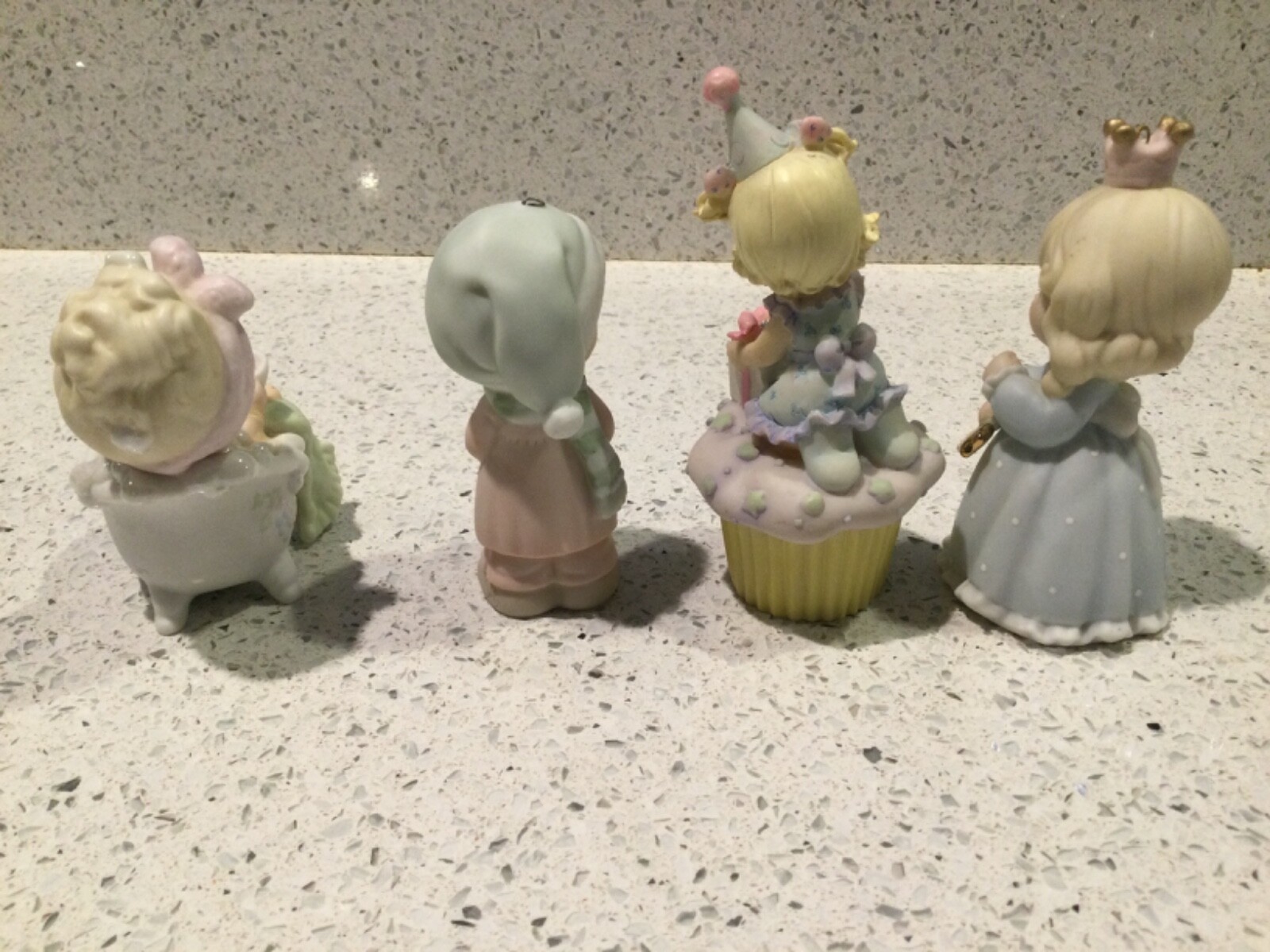 PRECIOUS MOMENTS lot of 4 ceramic figurines 1998 1999 2007 girls 3-4” tall