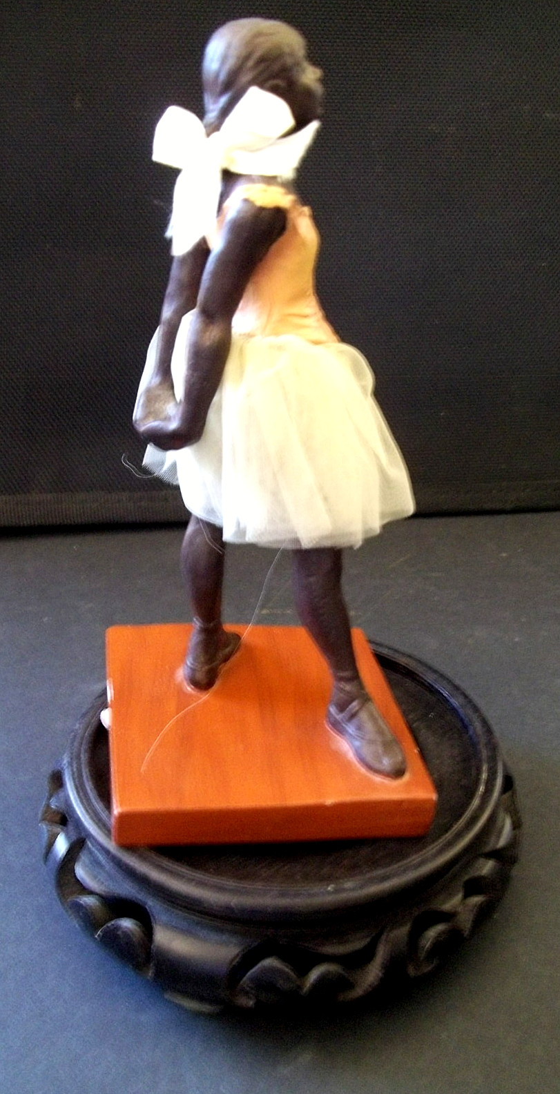 Degas Mouseion Ballet Figure in resin cast and natural fabric 8″ tall