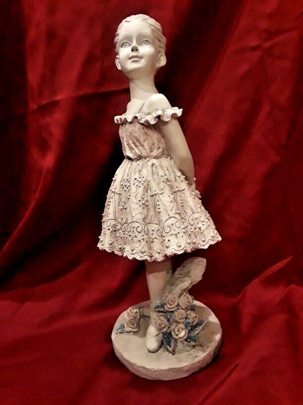 Vintage & Rare Excellent Condition 19″ Tall Resin Ballerina In Spring Pastels