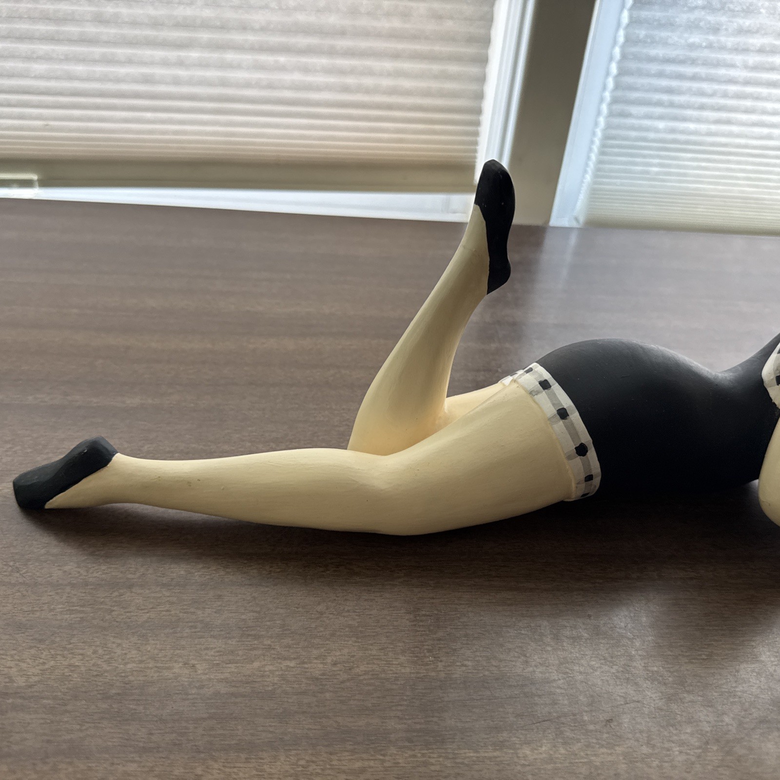 1920’s ART DECO STYLEBATHING BEAUTY FIGURINE Black and White 16in Long 8in Tall