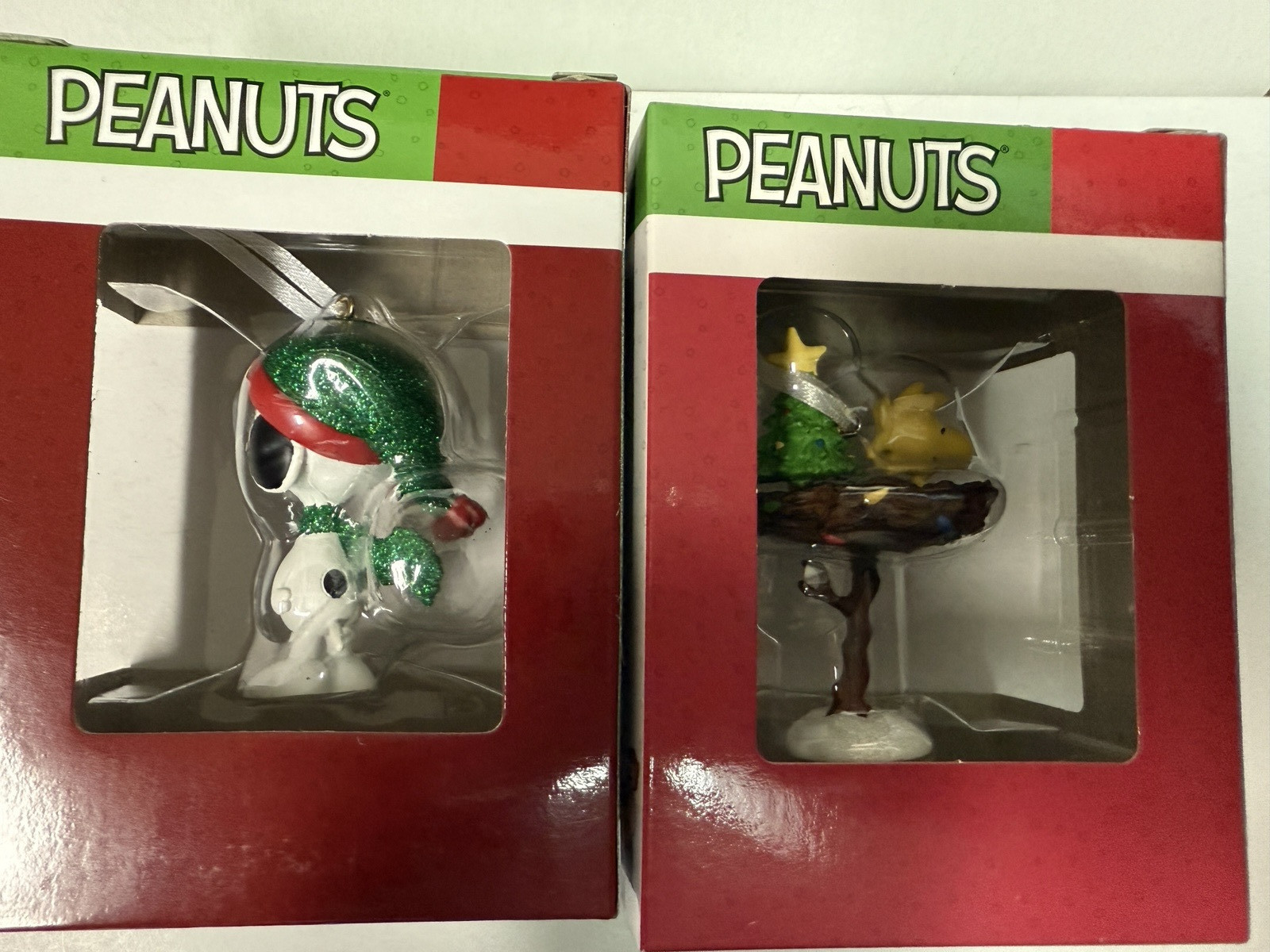 Peanuts Hallmark 50th Anniversery woodstock & Snoopy hat with 2015 Ornaments