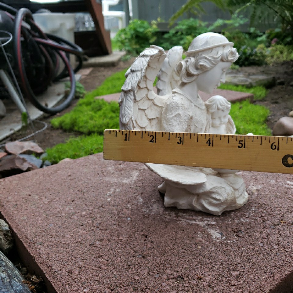 Angel & Cherub GARDEN STATUE 8” Resin Mold Yard Religious Figurine NICE