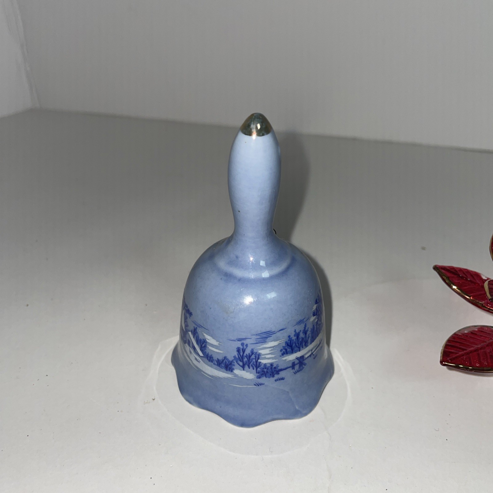 Vtg Mixed Lot Of 6 Miniature Ceramic & Wooden Items, Vases, Figurines, Bell