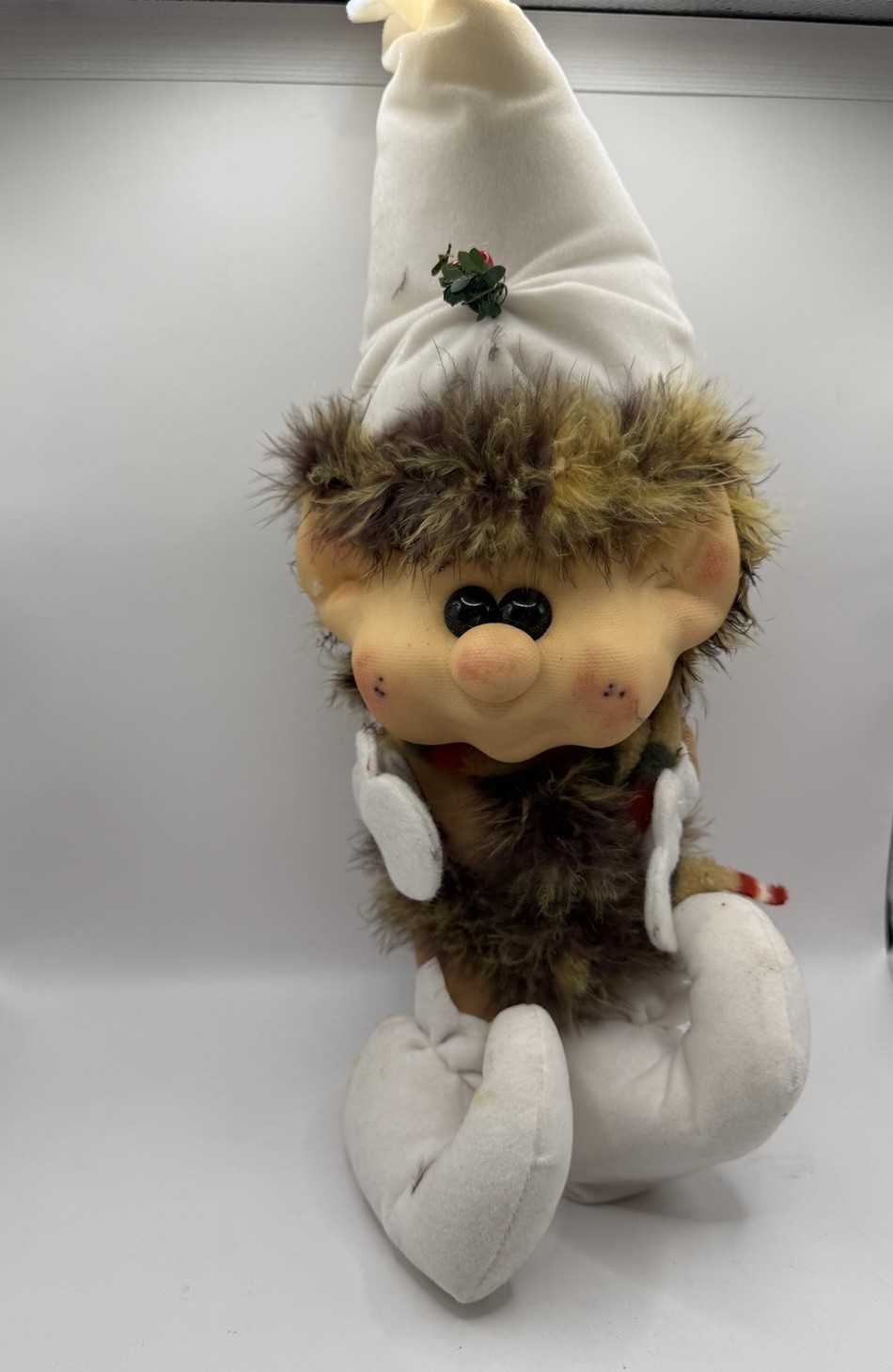 K&K Artistry Gnomin Originals Christmas White Holly Elf Gnome Holiday Handmade