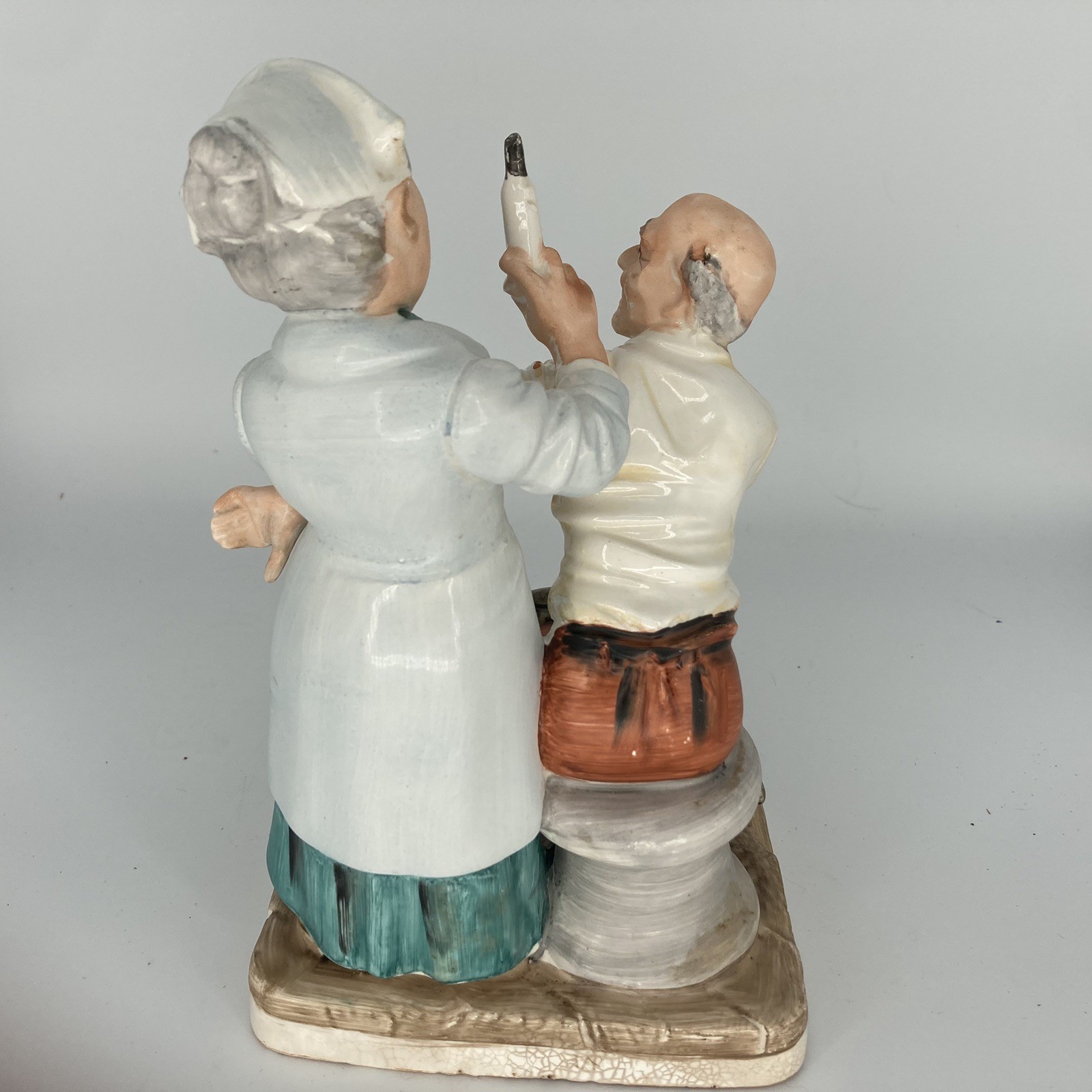 1970s Norleans Figurine – Nurse Giving Man a Shot Made in Japan READ