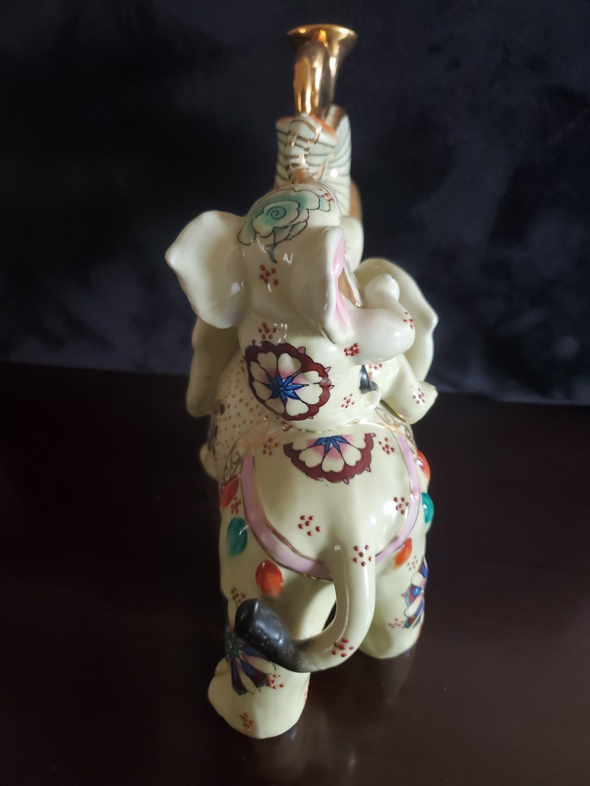 ORIENTAL PORCELAIN ELEPHANTS PLAYING INSTRUMENTS