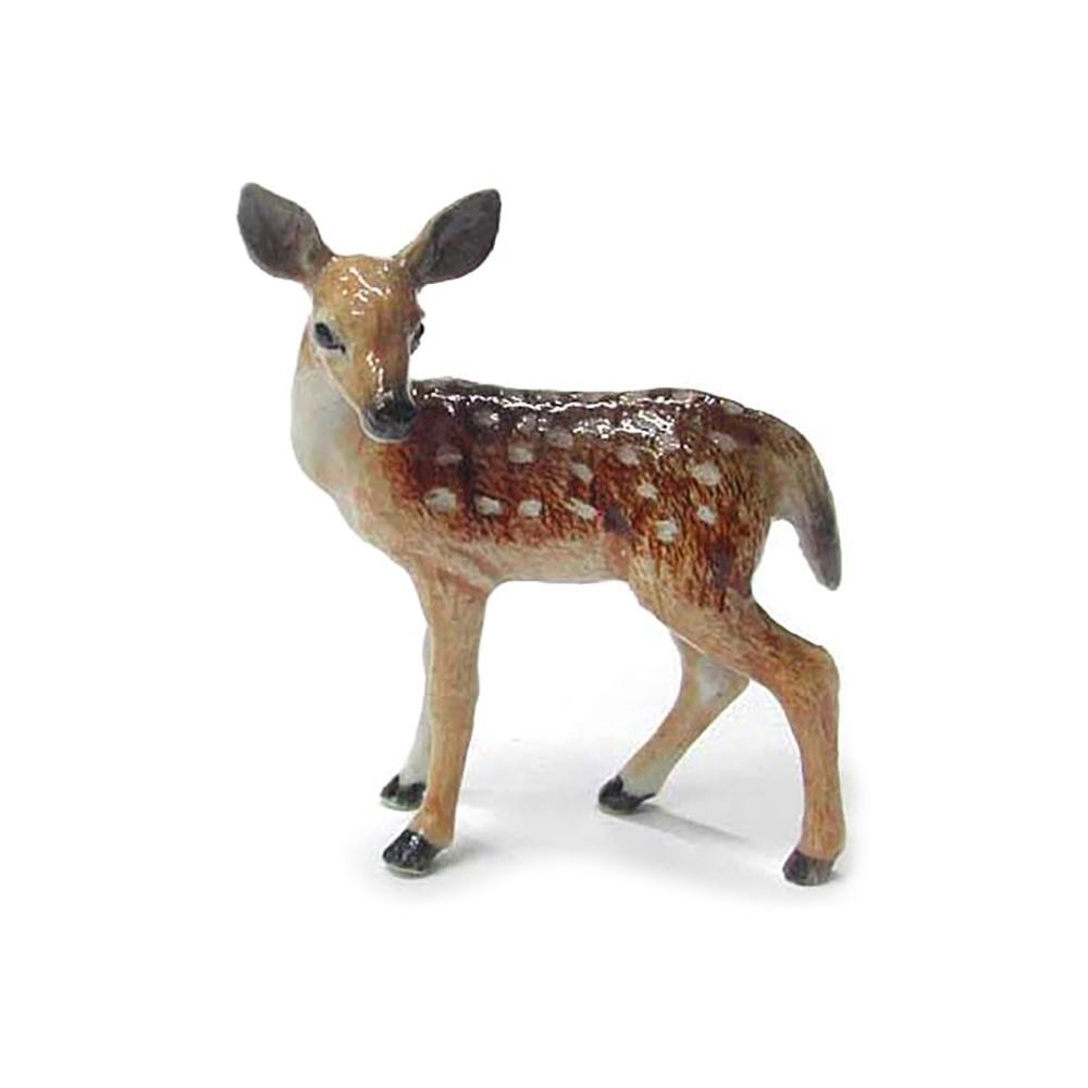 Northern Rose Deer Fawn Standing – Home Decor – Miniature Porcelain Figurine