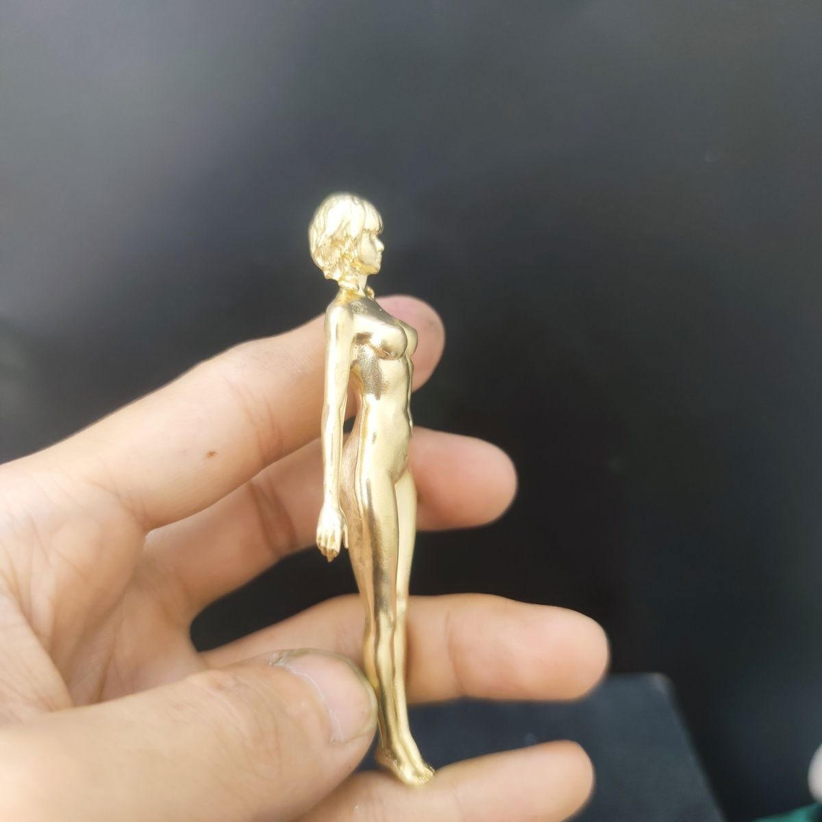 China Pure Bronze 10 Cm Beauty Girl Nude Body Art Statue