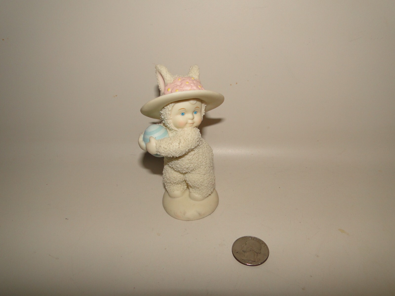 Department Dept 56 A Basket Of Joy Snowbabies Easter with an Egg, 4 1/8”
