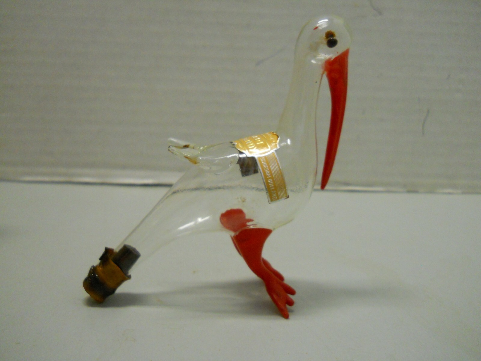 Rynbende Hand Blown Glass Animal Pelican Nautical Figurine Decanter Box EMPTY