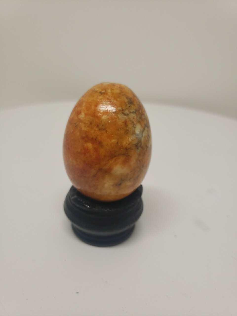 Vintage Marble Alabaster Granite Stone Eggs Lot of 3 – Green,Orange, Beige ,D3